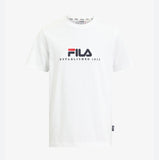 T-SHIRT FILA SCRIITA CENTRALE STAMPATA E VERTICALE GAMBA