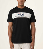 T-SHIRT FILA UNISEX COTONE SCRISCIA E LOGO CENTRALE NERO