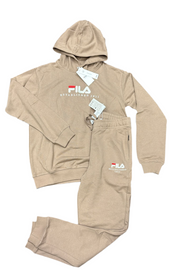 TUTA COMPLETA FILA UNISEX COTONE CON SCRITTA CENTRALE E CAPPUCCIO