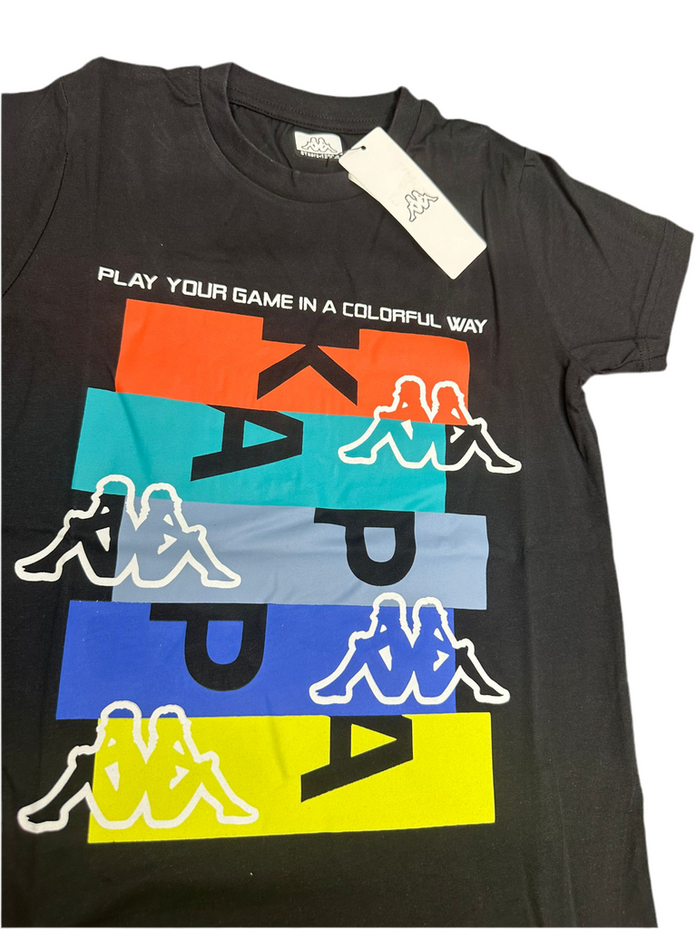 COMPLETINO KAPPA CON LOGO CENTRALE COLORATO STAMPATO