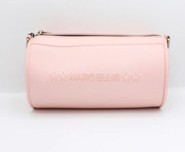 BORSA MARC ELLIS CILINDRO CON SCRITTA RIALZATA E TRACOLLA