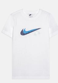 T-SHIRT NIKE CON LOGO CENTRALE CELESTE SFUMATO