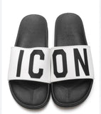 CIABATTE ICON CON FASCIA E INIZIALI NERO