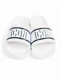 CIABATTE ICON CON FASCIA E SCRITTA DOPPIA BLACK/WHITE