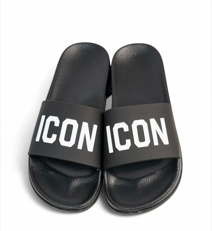 CIABATTE ICON CON FASCIA E SCRITTA BIANCA STAMPATA