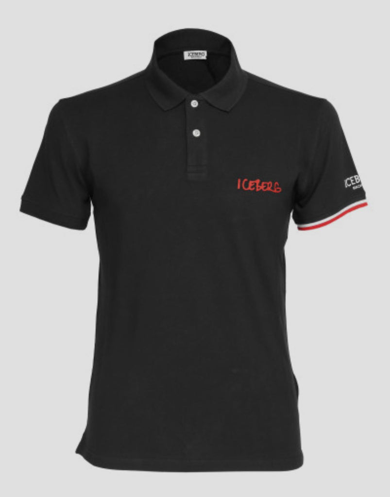 POLO ICEBERG LOGO LATO CUORE E BORDO MANICA ROSSO
