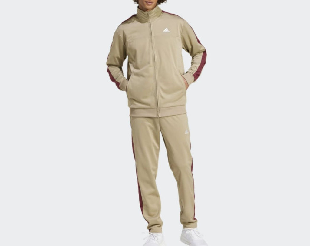 TUTA COMPLETA ADIDAS GIROCOLLO CON ZIP STRISCIA SPALLA BORDEUX