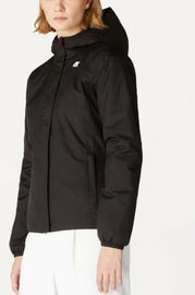 GIUBBINO KWAY DONNA TERMICO MARMOTTA LOGO CUORE BIANCO CON CAPPUCCIO E ZIP MULTICOLOR