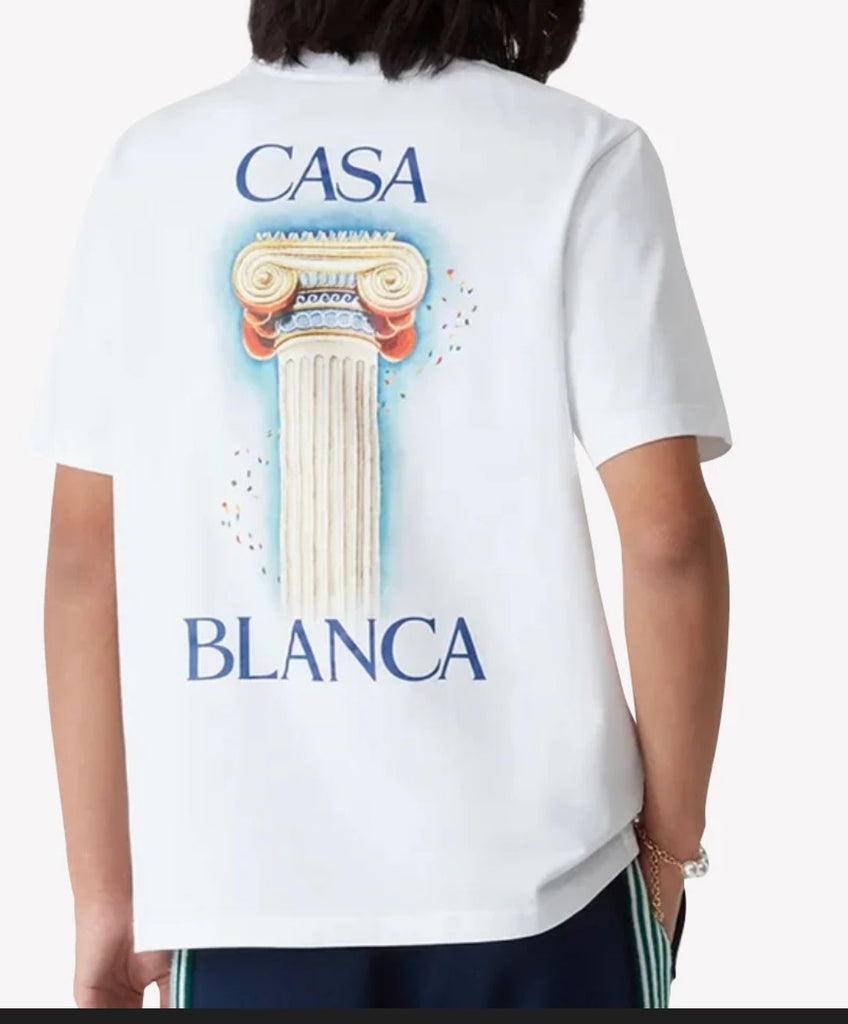 T-SHIRT CASABLANCA LOGO LATO CUORE E RETRO COLONNA ROMANA