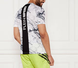 T-SHIRT PLEIN SPORT UOMO COTONE EFFETTO MARMO