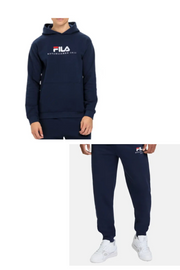 TUTA COMPLETA FILA  UNISEX COTONE CON SCRITTA CENTRALE E CAPPUCCIO