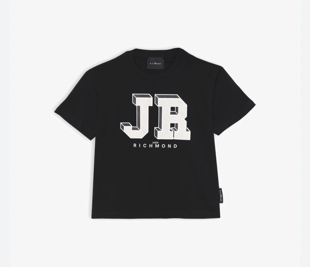 T-SHIRT RICHMOND INIZIALI GRANDI A CUBO E SCRITTA PICCOLA SOTTO CENTRALE