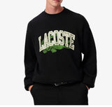 FELPA LACOSTE UNISEX COTONE CON SCRITTA CENTRALE VERDE