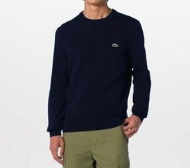 FELPA LACOSTE UOMO COTONE GIROCOLLO CON LOGO LATO CUORE CUCITO