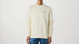 FELPA LACOSTE UOMO COTONE GIROCOLLO CON LOGO LATO CUORE CUCITO