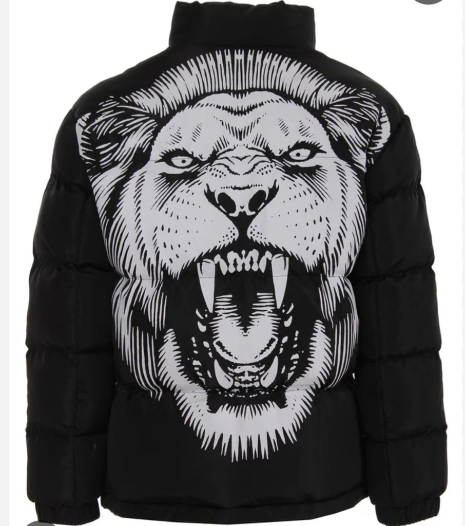 GIUBBINO BUTNOT UOMO PIUMINO CON LEONE RETRO STAMPATO