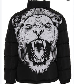 GIUBBINO BUTNOT UOMO PIUMINO CON LEONE RETRO STAMPATO