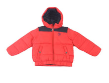 Carica l'immagine nel visualizzatore di Gallery, GIUBBINO TRUSSARDI BIMBO PIUMINO CON STRISCIA BLU E LOGO RETRO
