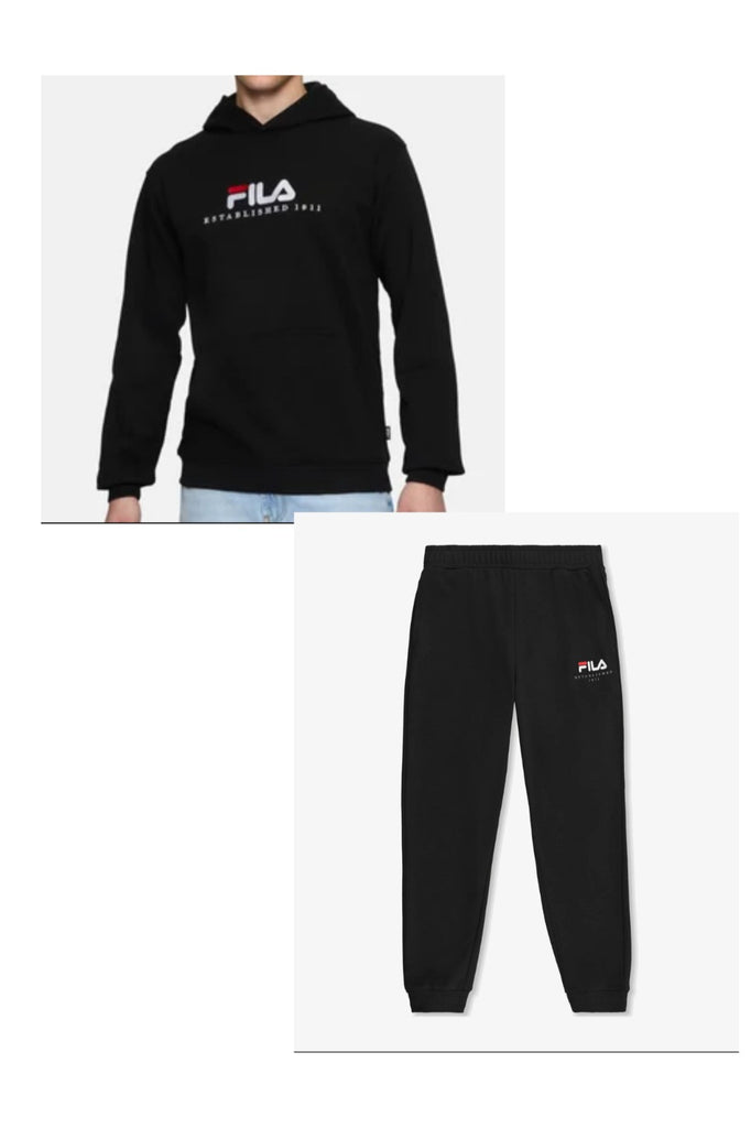 TUTA COMPLETA FILA CON CAPPUCCIO E SCRITTA CENTRALE CUCITA