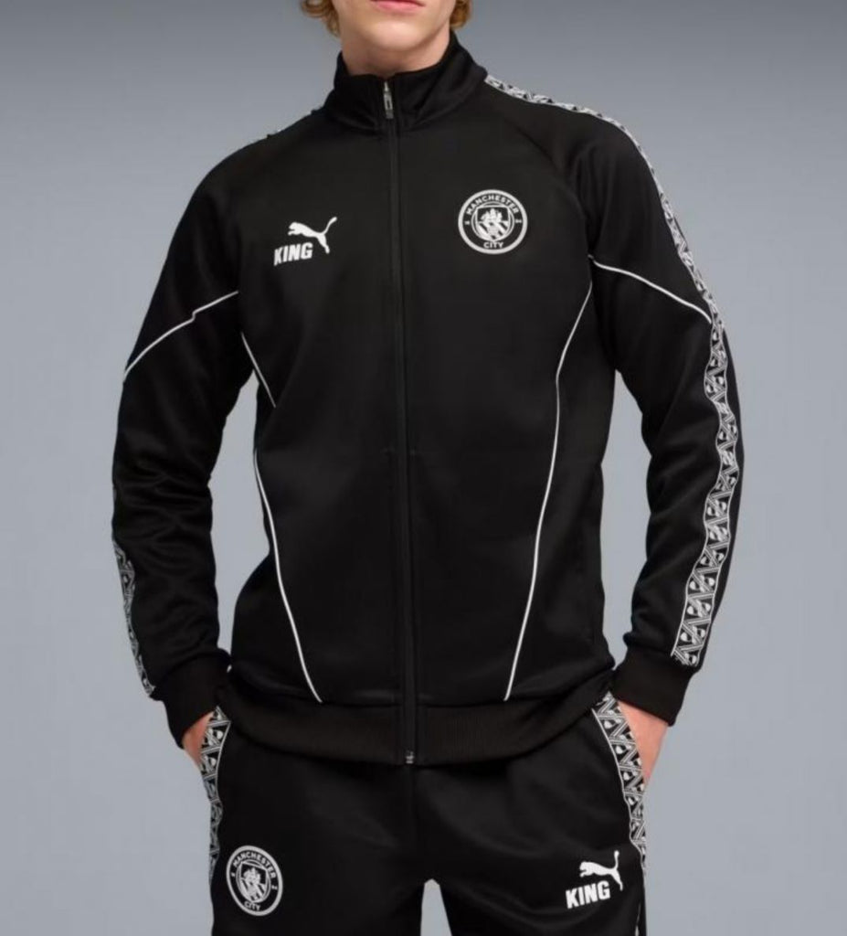 TUTA COMPLETA MANCHSTER CITY UOMO TERMICO  BANDA BIANCO-NERO