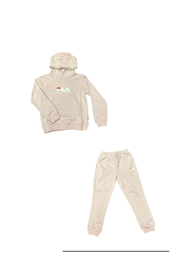 TUTA COMPLETA FILA CON CAPPUCCIO E SCRITTA CENTRALE CUCITO