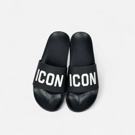 CIABATTE ICON CON FASCIA E SCRITTA BIANCA STAMPATA
