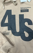 Carica l&#39;immagine nel visualizzatore di Gallery, FELPA PACIOTTI UNISEX COTONE CON CAPPUCCIO E SIGLA 4US CENTRALE GRANDE STILE MURO