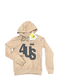 FELPA PACIOTTI UNISEX COTONE CON CAPPUCCIO E SIGLA 4US CENTRALE GRANDE STILE MURO