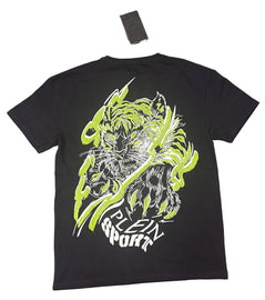 T-SHIRT PLEIN SPORT CON LOGO LATO CUORE E TIGRE COLORATA RETRO