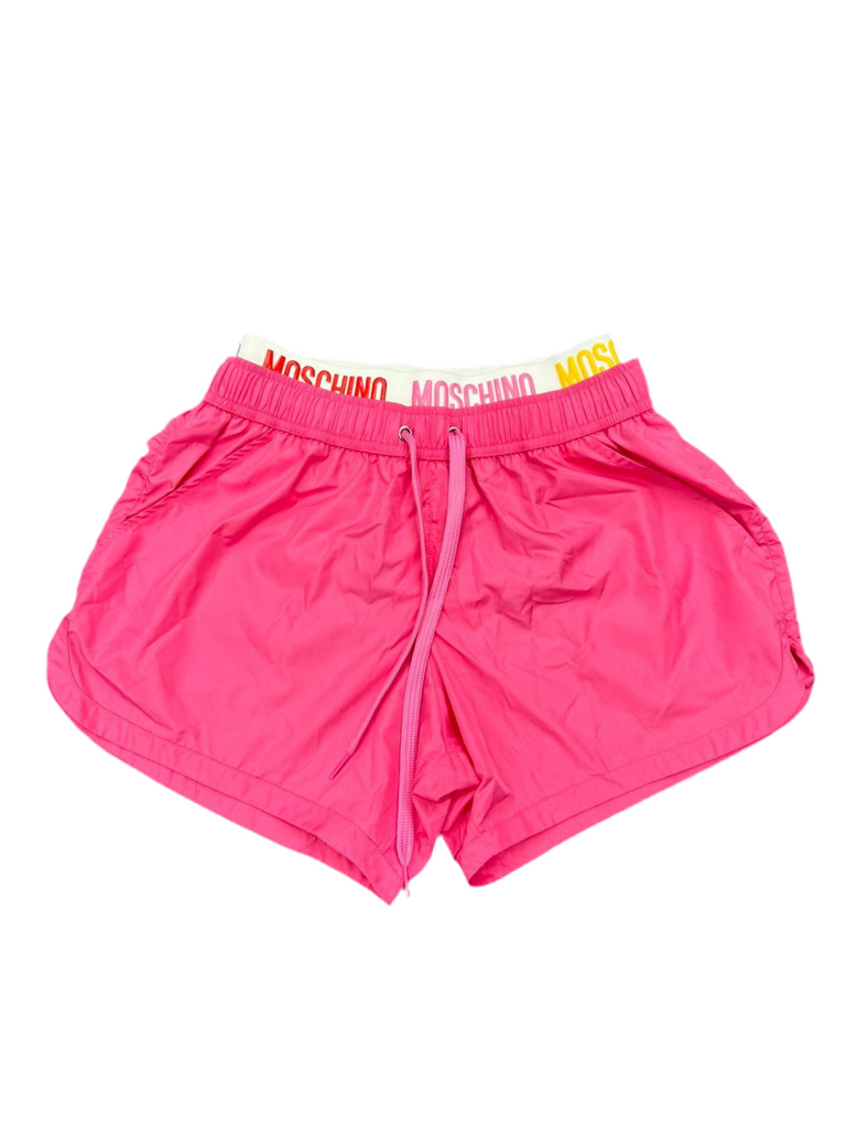 COSTUME MOSCHINO PANTALONCINO CON SCRITTA DI GOMMA SULL'ELASTICO