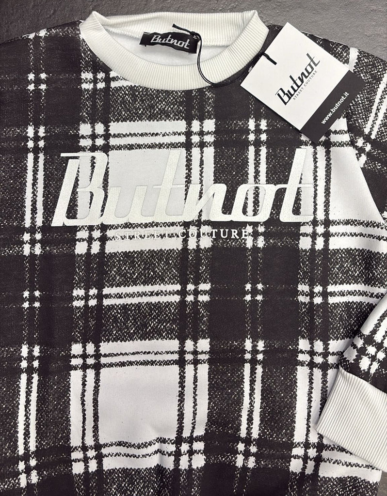 FELPA BUTNOT BAMBINO FELPATA CON SCRITTA CENTRALE E STAMPA MAGLIONE