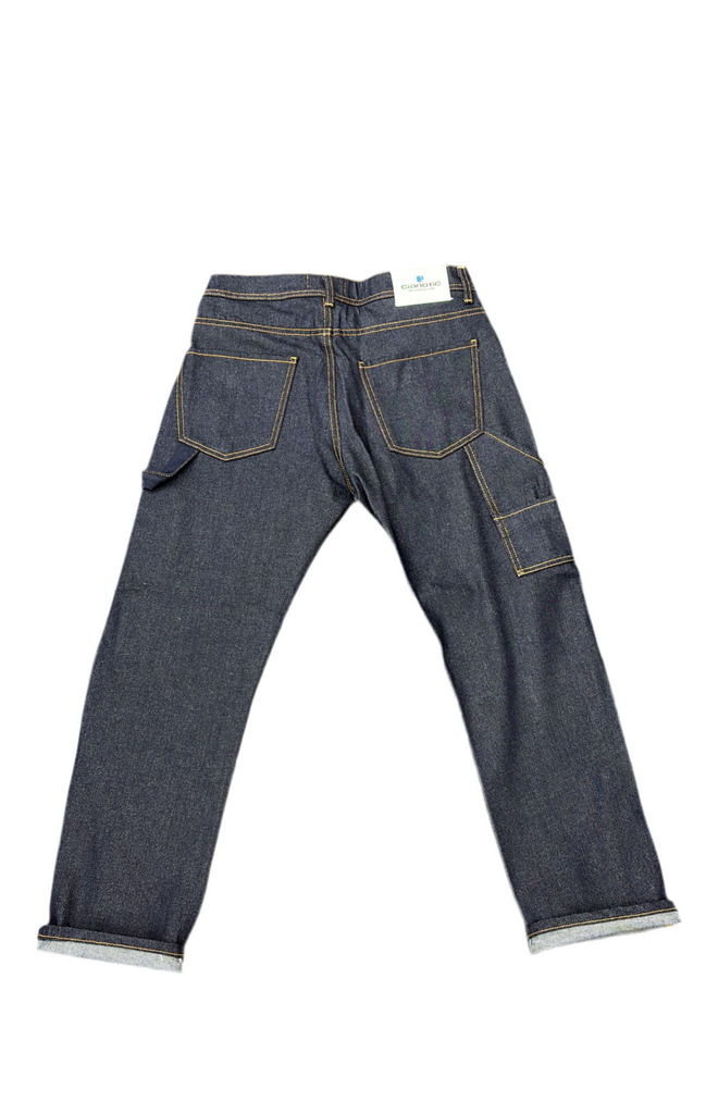 JEANS CIANOTIC UOMO BAGGY CON CUCITURE GIALLE E BOTTONI