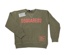 Carica l&#39;immagine nel visualizzatore di Gallery, FELPA DSQUARED BAMBINO GARZATA  LOGO CENTRALE ROSSO