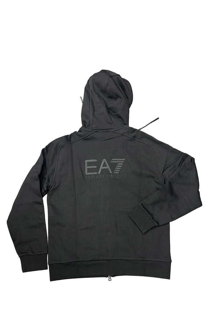 TUTA COMPLETA EA7 UOMO FELPATA CON CAPPUCCIO , LOGO LATO CUORE E RETRO