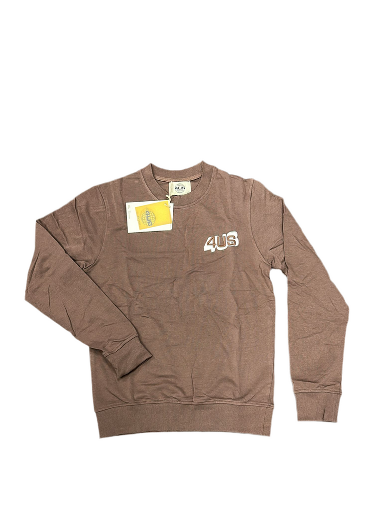 FELPA PACIOTTI UNISEX COTONE GIROCOLLO CON SIGLA 4US RIALZATA LATO CUORE