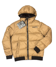 Carica l&#39;immagine nel visualizzatore di Gallery, GIUBBINO MAISON 9 PARIS UOMO PIUMINO LOGO LATO CUORE NERO CON BANDA NERA RETRO IN BASSO E SCRITTA GRANDE