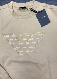 FELPA ARMANI UOMO COTONE LOGO CENTRALE CUCITO GRANDE