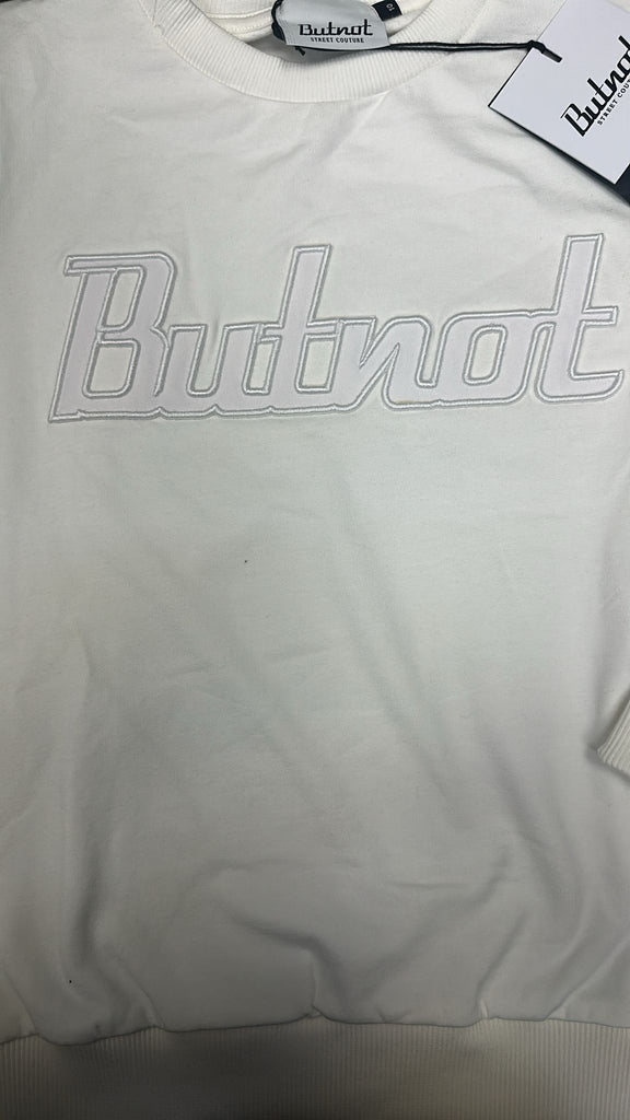 FELPA BUTNOT UNISEX FELPATA , GIROCOLLO , CON SCRITTA RIALZATA CENTRALE