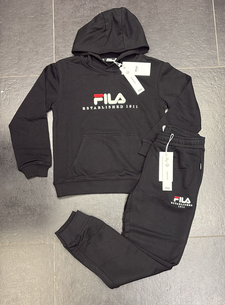 TUTA COMPLETA FILA CON CAPPUCCIO E SCRITTA CENTRALE RICAMATA