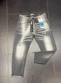 JEANS CIANOTIC FIT GAWIN GRAY CON CERNIERA E SCHIZZI