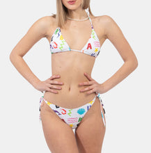 Carica l&#39;immagine nel visualizzatore di Gallery, COSTUME BLAUER DUE PEZZI MULTILOGO E PALME