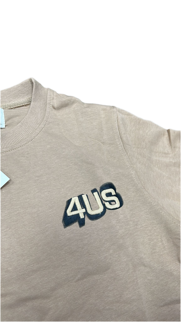 FELPA PACIOTTI UNISEX COTONE GIROCOLLO CON SIGLA 4US RIALZATA LATO CUORE