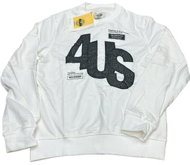 FELPA PACIOTTI UNISEX COTONE GIROCOLLO CON SIGLA 4US CENTRALE EFFETTO MURO