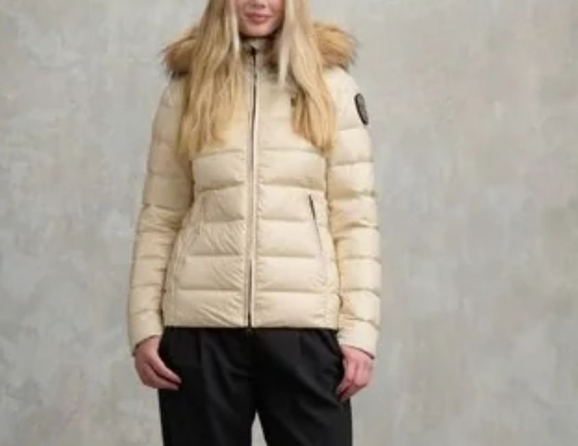 GIUBBINO BLAUER CON PELLICCIA E LOGO BRILLANTINATO