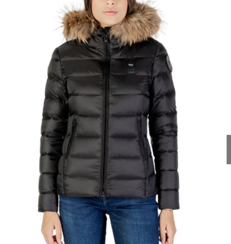 GIUBBINO BLAUER CON PELLICCIA E LOGO BRILLANTINATO