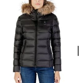 GIUBBINO BLAUER CON PELLICCIA E LOGO BRILLANTINATO