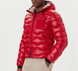 GIUBBINO BLAUER A ONDA CON LOGO BIANCO E TASCA LATO CUORE