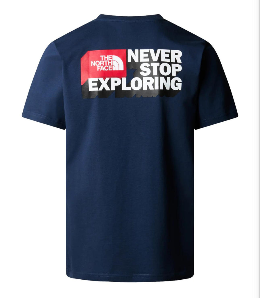 T-SHIRT THE NORTH FACE LOGO LATO CUORE BASIC , SCRITTA RETRO CON LOGO ROSSO