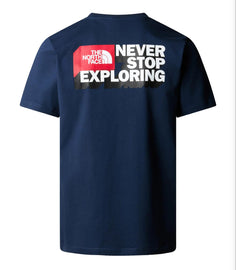 T-SHIRT THE NORTH FACE LOGO LATO CUORE BASIC , SCRITTA RETRO CON LOGO ROSSO