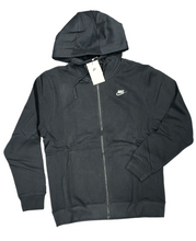 Carica l&#39;immagine nel visualizzatore di Gallery, TUTA COMPLETA NIKE UNISEX  FELPATA CON CAPPUCCIO, ZIP E BAFFO  GRIGIO LATO CUORE